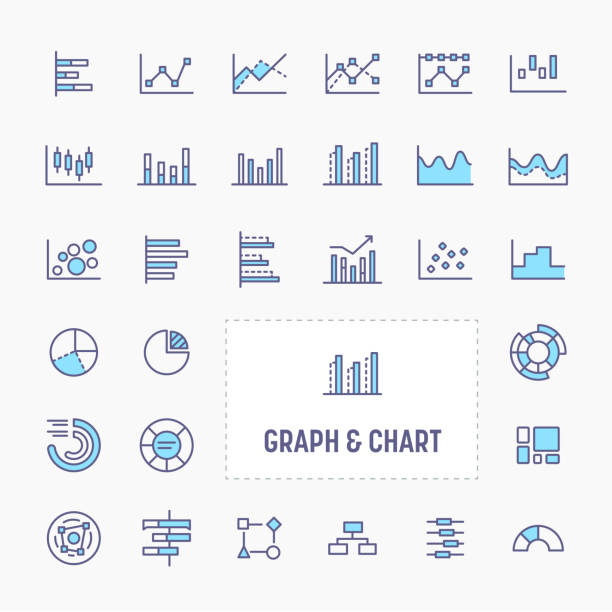 Graph & Chart Minimal Icon Set vector art illustration