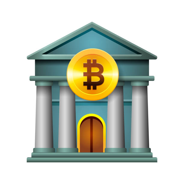 istock Bank icon, modern design concept of cryptocurrency technology, bitcoin exchange, mobile banking, vector illustration. 956025608