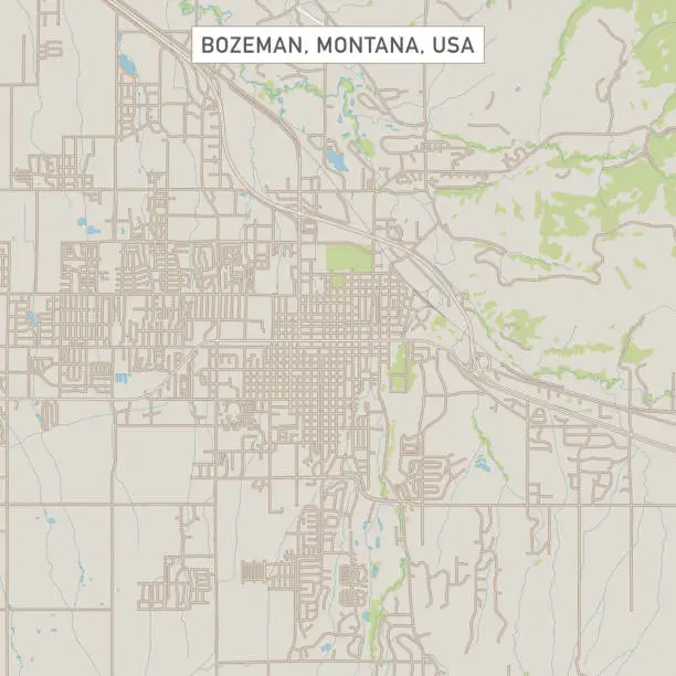 Vector illustration of Bozeman Montana US City Street Map