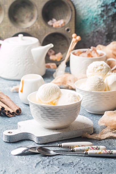 istock Homemade Organic Vanilla Ice Cream with Mint 956040654