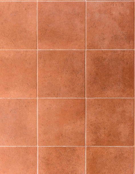 Interior or exterior bathroom or kitchen square ceramic tiles.