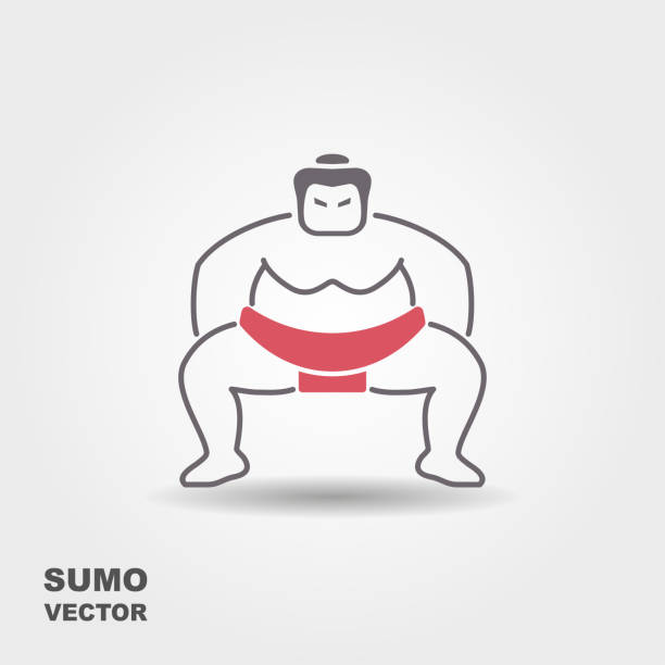 ilustrações, clipart, desenhos animados e ícones de ilustração em vetor de lutador de sumô - sumo