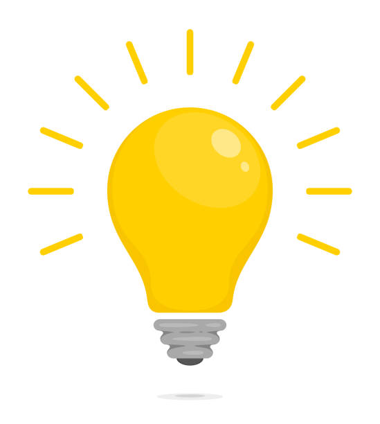 Yellow Glowing Light Bulb Symbol Of Energy Solution Thinking And Idea Flat  Style Icon For Web And Mobile App Vector Illustration For Your Design Stock  Illustration - Download Image Now - iStock