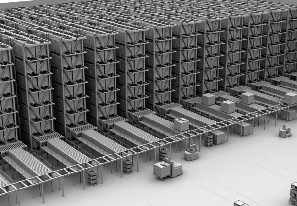 istock Clay rendering of modern Automated Logistics Center's interior 956055932