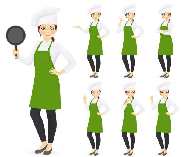 illustrations, cliparts, dessins animés et icônes de femme chef - enseigne restaurant