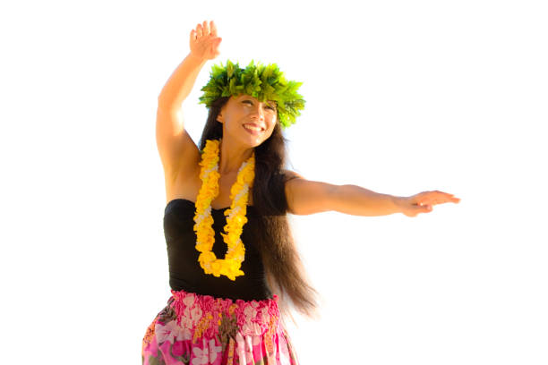 istock Hawaiian Hula Dancer Isolated on White Background 956057036