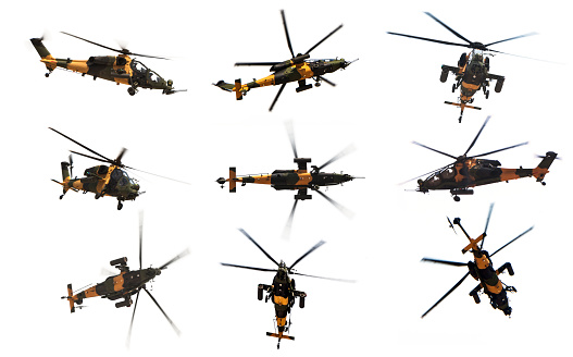Attack helicopters isolated