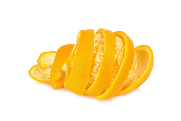 istock orange Spiral peel isolated on white background 956065964