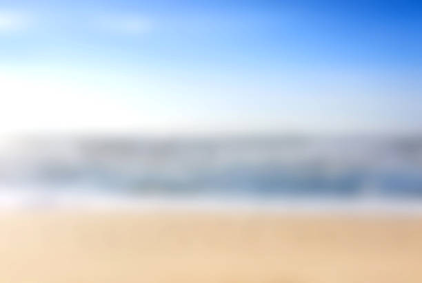 istock Blur summer white sand beach with sparkling sea water 956066308