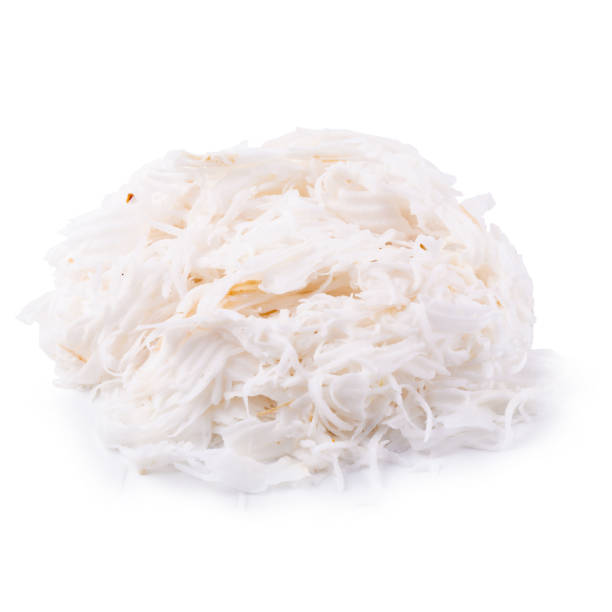 istock Slice of young coconut meat isolated on white background 956066868