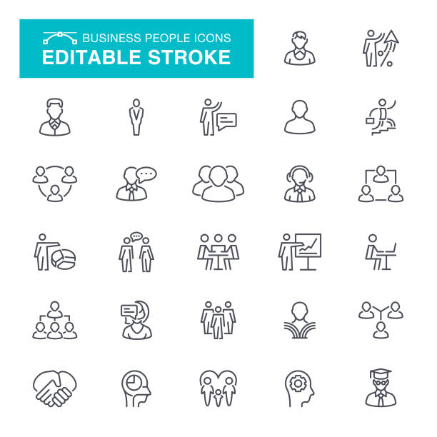 People and Business Editable Stroke Icons Chart, Working, Population, Infographic, People Editable Stroke Icon Set tax symbols stock illustrations
