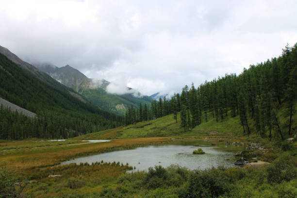 istock Foggy mountain lake 956070952
