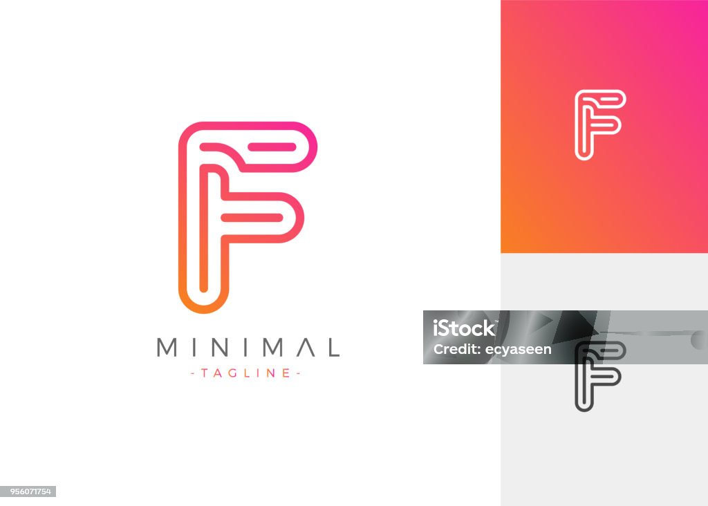F Letter Design Examples F Letter Initials Design Template Minimal Line Vector Typo Illustration ...