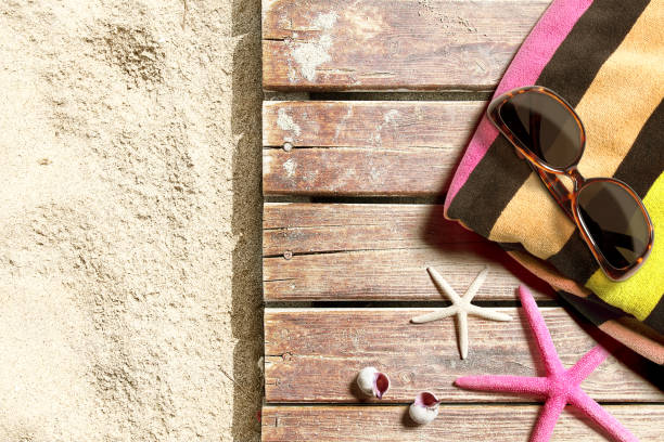 istock Beach background. Summer accessories and sea life. 956072294