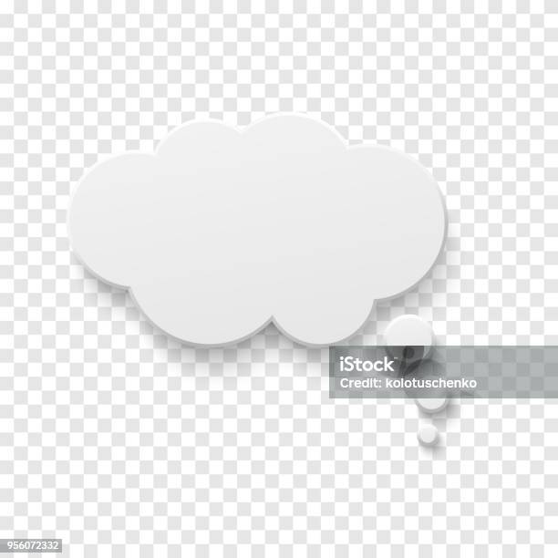 Vector White Blank Paper Speech Bubble Stock Illustration - Download Image Now - Thought Bubble, Contemplation, Bubble