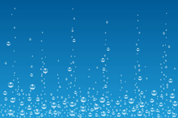 벡터 수 중 공기 거품 텍스처 절연 - water drop bubble bubble wand stock illustrations