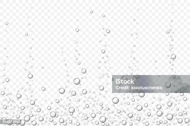 Zwarte Onderwater Lucht Bubbels Textuur Geïsoleerd Stockvectorkunst en meer beelden van Bel - Vloeistof - Bel - Vloeistof, Bellenblaas, Champagne