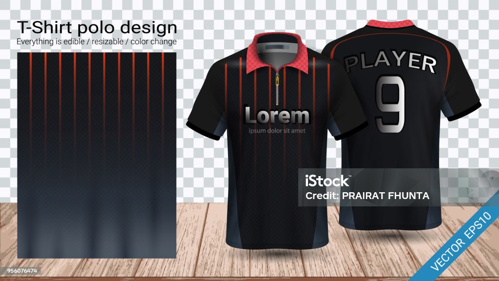 Atletisch Oefening lobby Polo Tshirt Design With Zipper Soccer Jersey Sport Mockup Template For  Football Kit Or Activewear Uniform For Your Custom Made Team Or Any  Occasion Everything Is Edible Resizable And Color Change Stock