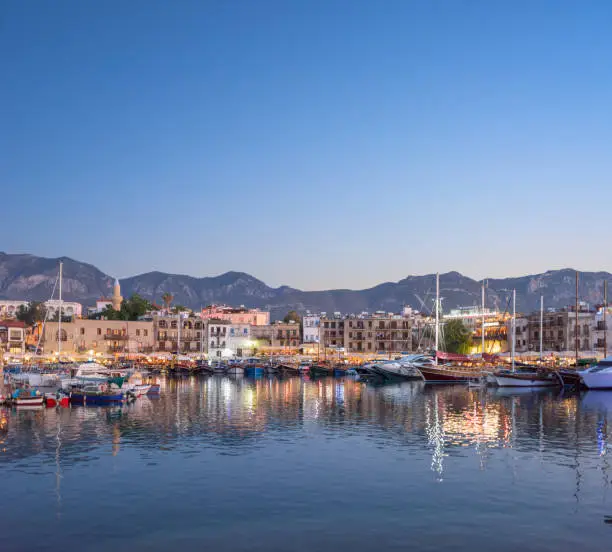 Cirty of Kyrenia in Northern Cyprus at sunset