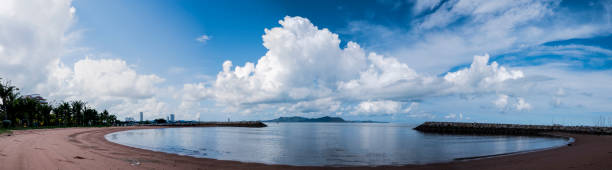 istock Panoramic view of  sea beach 956085812