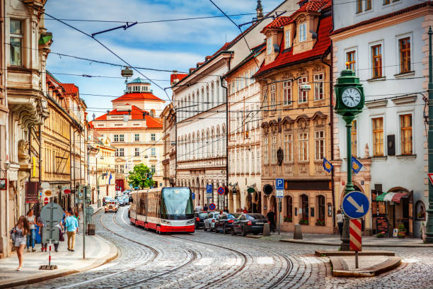 Prague street stock photo