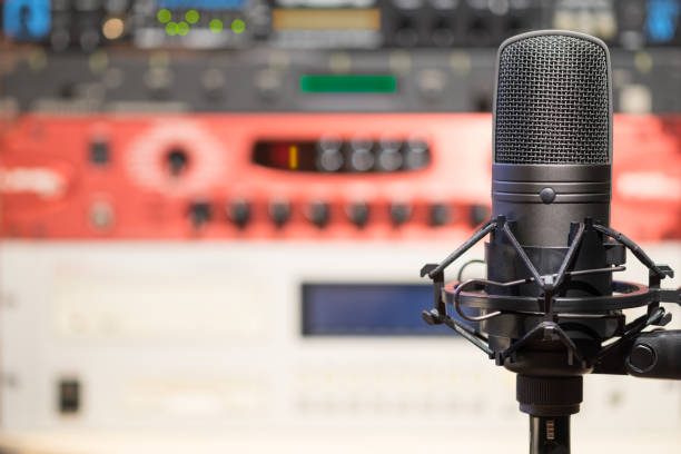 istock condenser microphone on professional audio equipment background 956090204