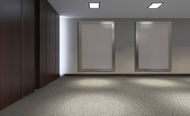 istock Modern office Cabinet. Meeting room. 3D rendering. Empty paintings 956095084