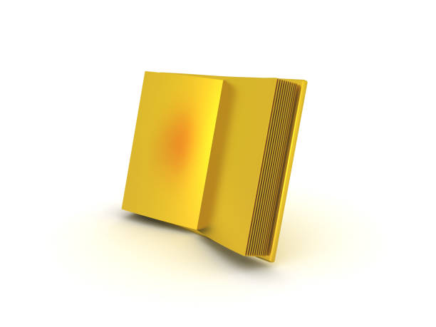 3D illustration of a shiny golden book