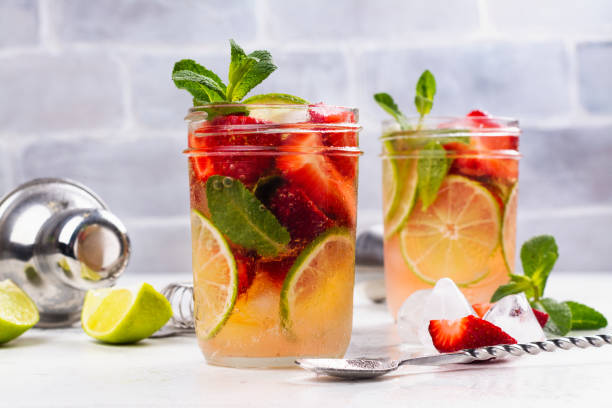 istock Refreshing summer sangria with strawberry and lime 956096690