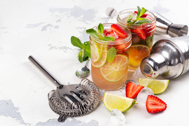 istock Refreshing summer sangria with strawberry and lime 956098804