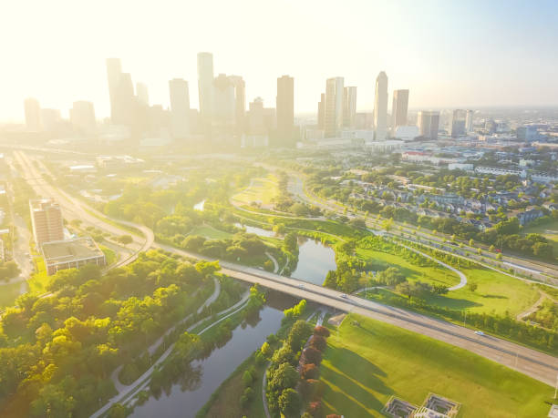 istock Aerial view Houston downtown and Fourth Ward district 956100090