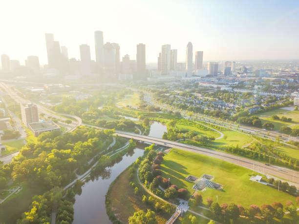 istock Aerial view Houston downtown and Fourth Ward district 956100330