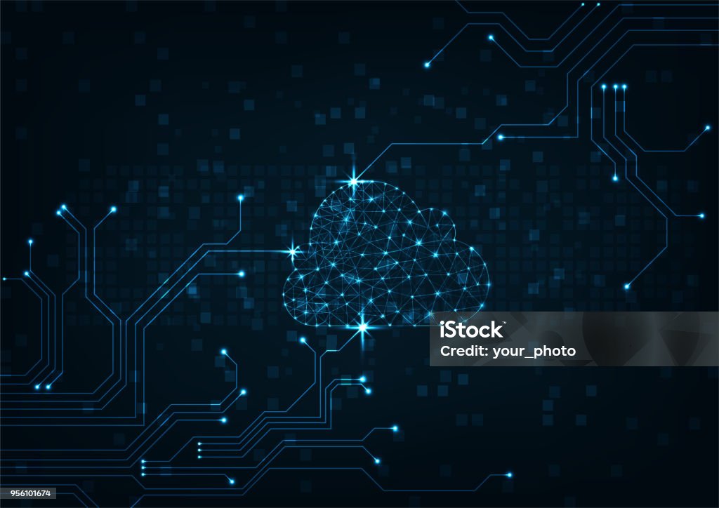 Cloud concept Cloud computing concept.Abstract cloud connection technology background. Cloud Computing stock vector