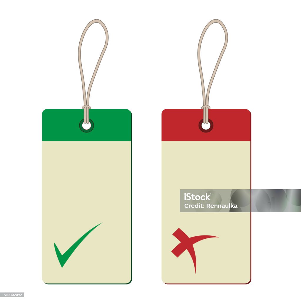 Chech In Tags Vector Tags With Check Marks Stock Illustration - Download Image Now ...