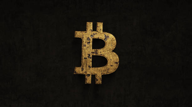 rouille sur temps bitcoin sur fond grunge - stack currency coin symbol photos et images de collection