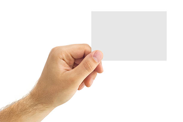 istock empty business card in a human hand 95610846