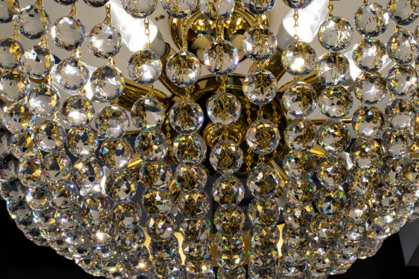 istock Chrystal chandelier close-up. Glamour background with copy space 956108886