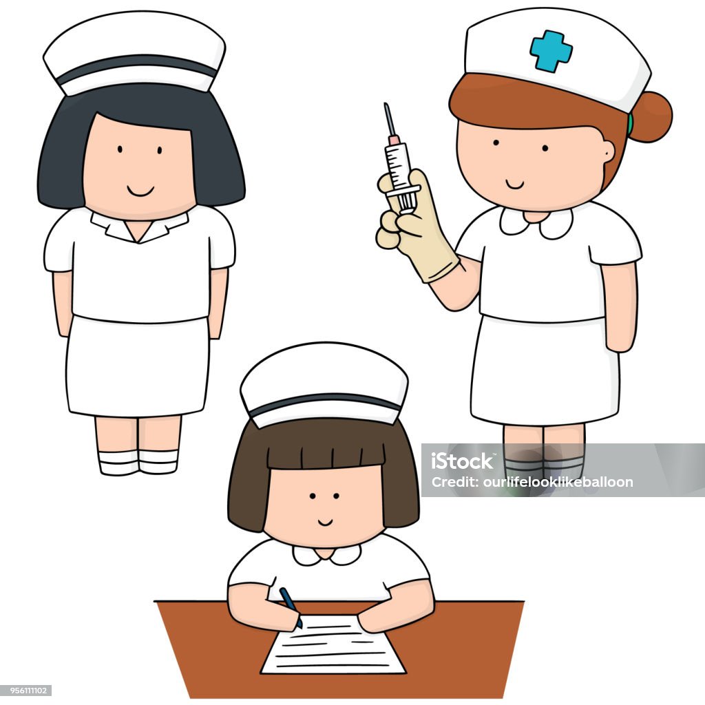 nurse vector set of nurse Accidents and Disasters stock vector