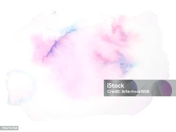 Сolorful Abstract Vector Background Soft Pink Watercolor Stain Watercolor Painting Stock Illustration - Download Image Now
