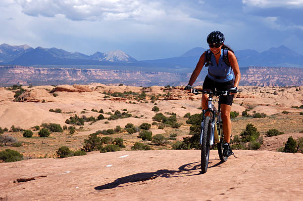 Mountain biking stock photo