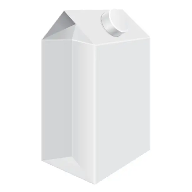 Vector illustration of Milk cardboard packaging. Universal liquid container