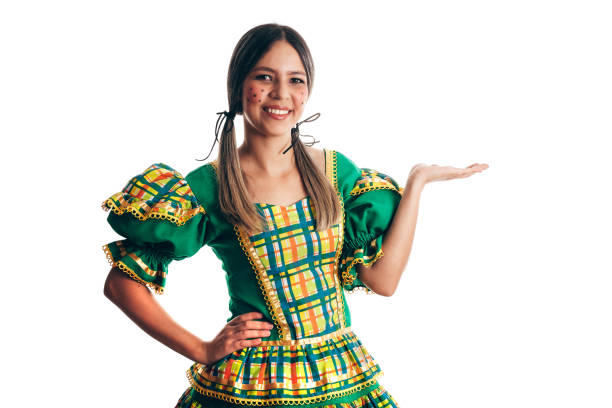 Brazilian woman wearing typical clothes for the Festa Junina Brazilian woman wearing typical clothes for the Festa Junina june 1 stock pictures, royalty-free photos & images