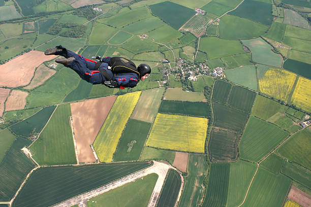 istock Skydiver flies past cameraman 95613753