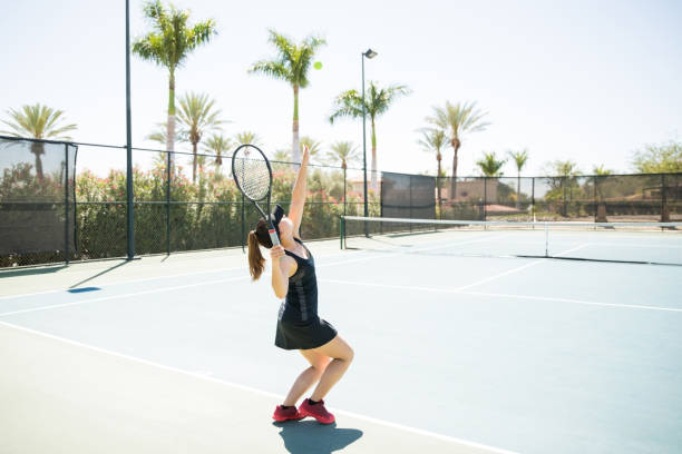 istock Tennis player practising on court 956138608