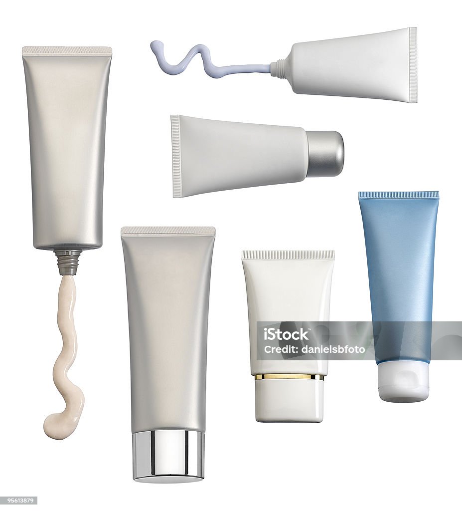 Six différents produits cosmétiques crème en forme de tube - Photo de Beauté libre de droits