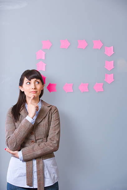 istock Business Woman Post It 95613902