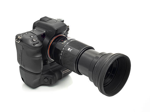 istock Professional DSLR camera with telephoto lens 95614066