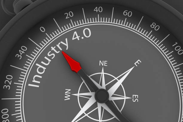 istock Compass Arrow Pointing to Industry 4.0 956148364