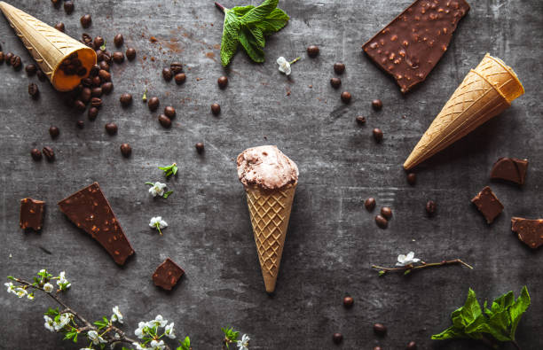 istock Chocolate ice cream and spring flowers 956156822