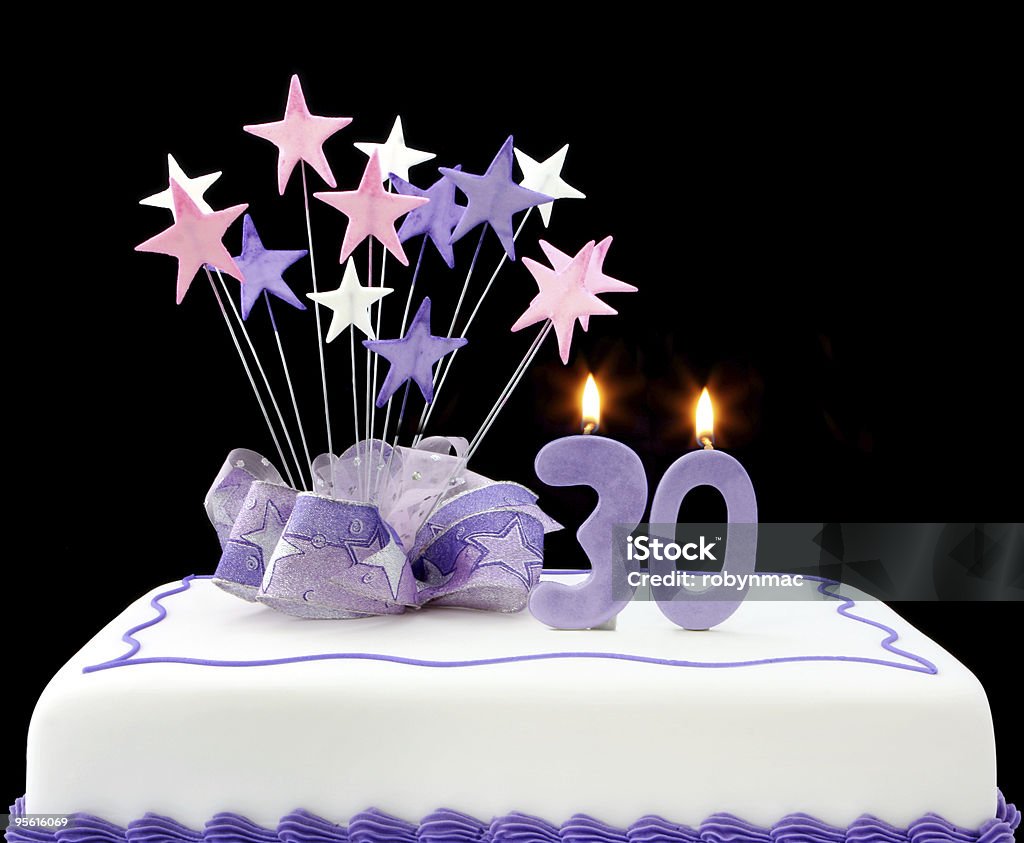 30th Cake  Birthday Cake Stock Photo
